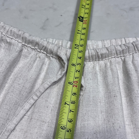 H&M DIVIDED Beige‎ Relaxed Casual Linen Blend Drawstring Pants Size Small - Picture 7 of 10